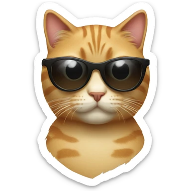 Cat with sunglasses sticker