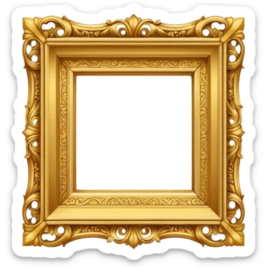 Gold square vintage frame  sticker