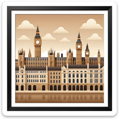london in browns and beige sticker