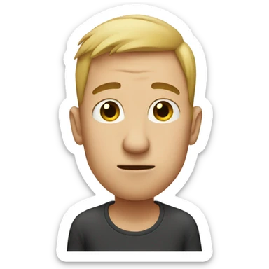 guy holding nose sticker