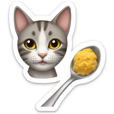 cat but its a spoon sticker