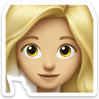 smiling girl with long blonde hair green eyes sticker