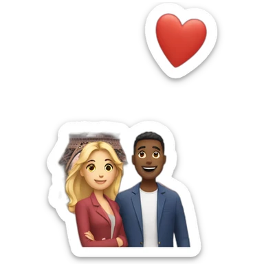 a couple in front of eiffel tower sticker