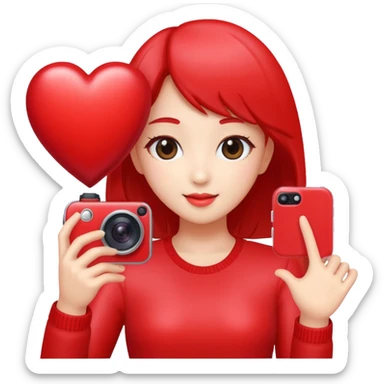 heart with K-pop idol selfie camera sticker