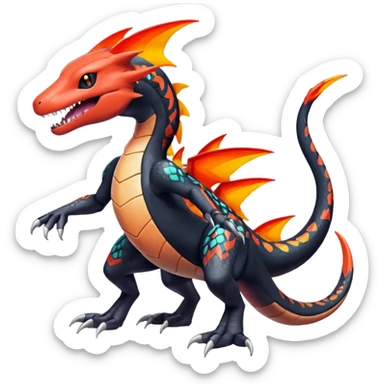 Meloetta-Garchomp-Salandit-Pokémon-Fakémon-fusion-hybrid-creature sticker
