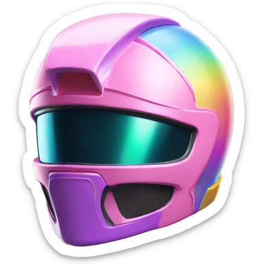 happy power ranger pastel rainbow helmet  sticker