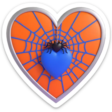 gothic heart, royal blue velvet, silver spiderweb overlay, dramatic and elegant sticker
