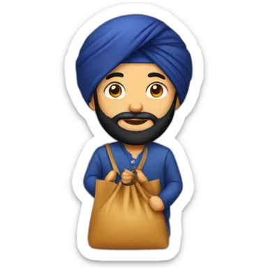 Sikh with bag sticker