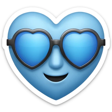 blue heart wearing sunglasses sticker