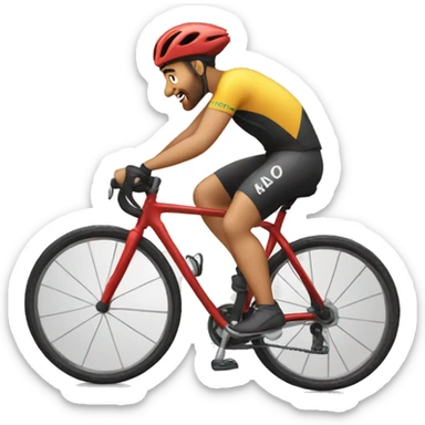 Emoticono de ciclista subiendo un uerto  sticker