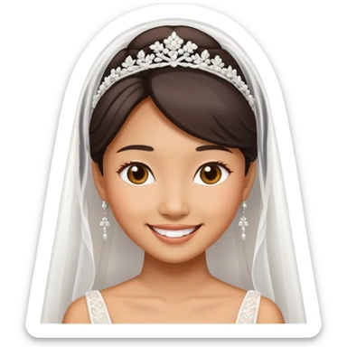 Beautiful Asian girl wedding sticker
