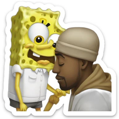 SpongeBob kissing kanye west sticker