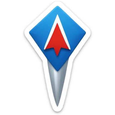 a Square rocket blue wit a Red triangle on head and White hand sticker