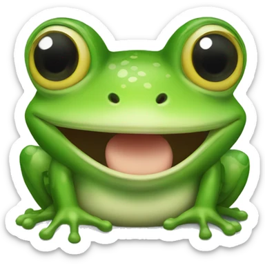 frog with smil sticker