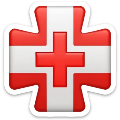 red cross, centered sticker