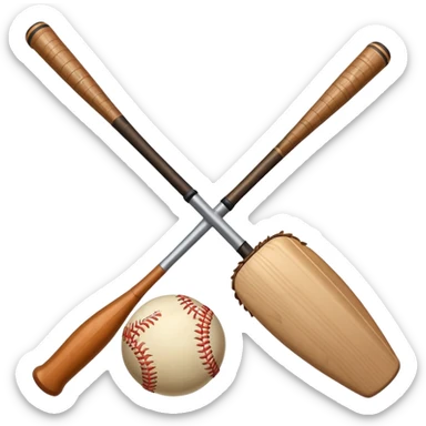 Softball bat and ball sticker