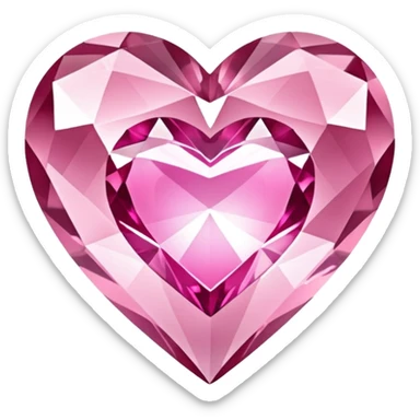 diamond heart with one mini pink heart inside of it  sticker