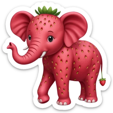 Strawberry éléphant sticker