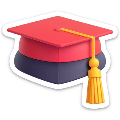 3d graduation cap, stylized as an app icon, vibrant, no text sticker