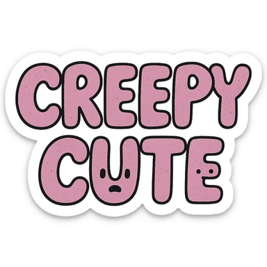 Creepy and cute text sticker