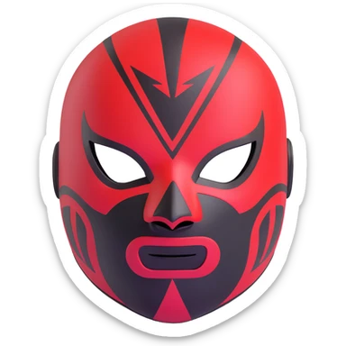 red and black luchador mask sticker