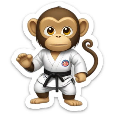 Jiu-Jitsu monkey sticker