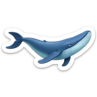 Blue whale on a wave sticker
