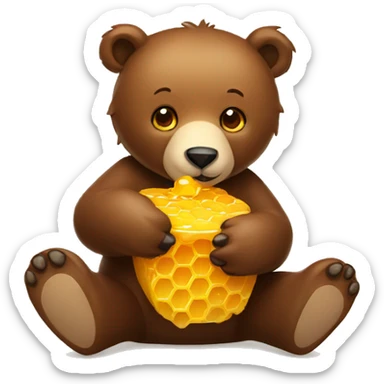 bear eats honey sticker