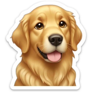 golden retriever saying good morning  sticker