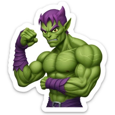 freen goblin muscle arm with fist and forearms sticker