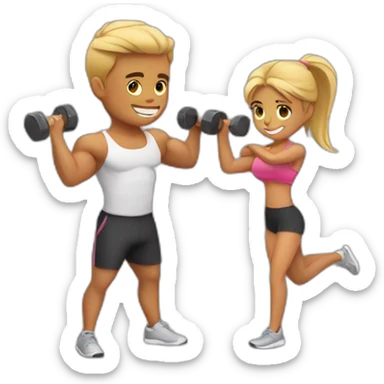 Working out with your love sticker