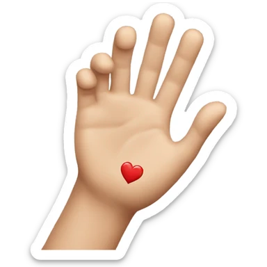 Throwing a heart emoji with hand sticker