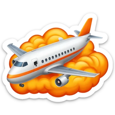 Airplane fuel fire sticker