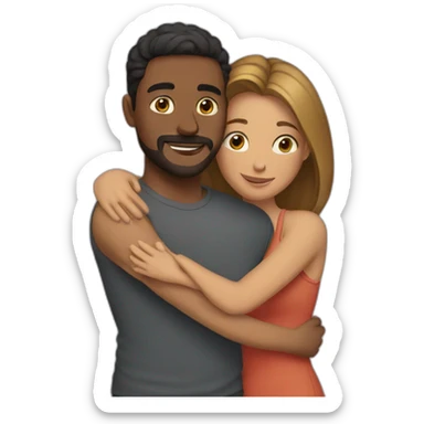 Couple hugging each other sticker