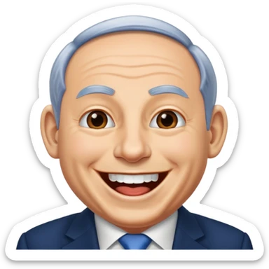 Benjamin Netanyahu laughs sticker