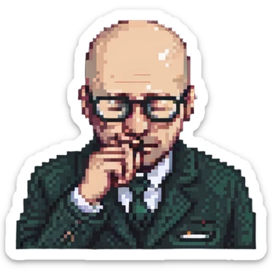 bald guy with glasses picking his nose sticker