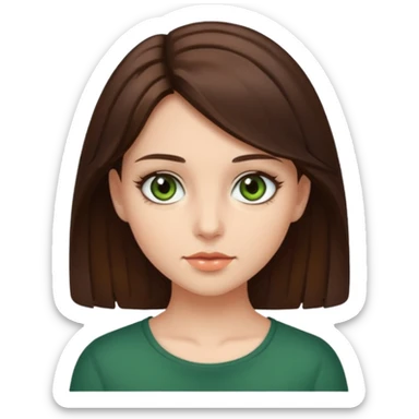 Girl with brunette hair and dark hazel green eyes  sticker