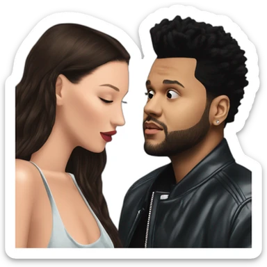 the weeknd and bella hadid sticker