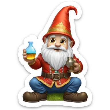 gnome pouring liquid on the ground as tribute to his homies sticker