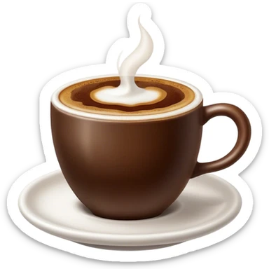 Cinematic Realistic Turkish Coffee Drink Emoji, depicted as a small cup of strong, aromatic coffee with thick foam rendered with detailed textures and warm, inviting lighting. sticker