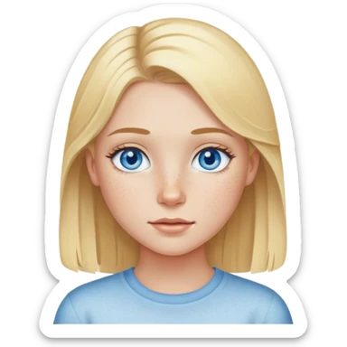 Blonde girl with blue eyes and freckles  sticker