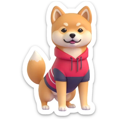 shiba inu at gym sticker