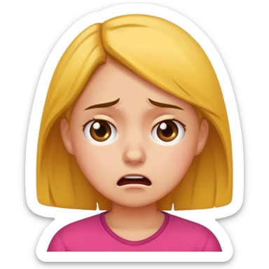 Girl showing frustrated face sticker