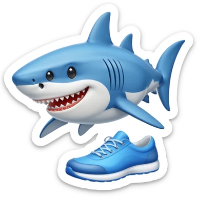 shark with blue shoes sticker