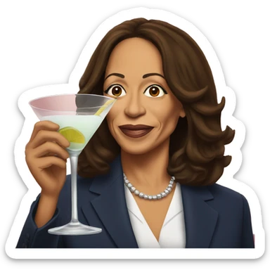 Kamala Harris Drinking A Martini   sticker