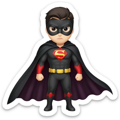 masked superhero vigilante with a cape sticker