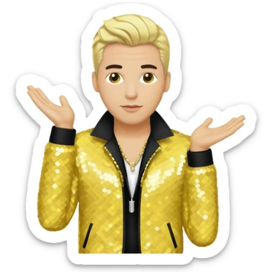 Bryan Abrams, R&B Singer (b. 1969) from Color Me Badd with blonde hair , yellow sequin outfit sticker