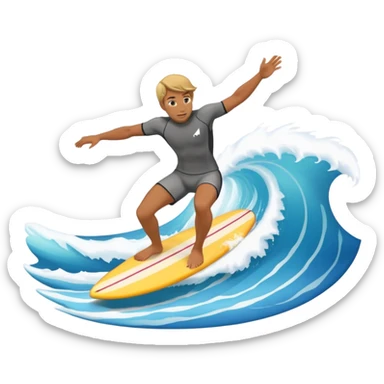 person surfing on a big wave sticker