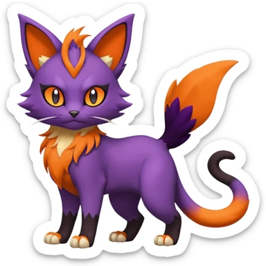 Liepard-Noivern-Litten-Sprigatito-Pokémon-fusion-creature (full body) sticker
