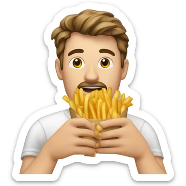 Antoine dupont qui mange des frites  sticker